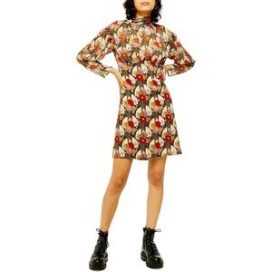 TopShop 70s inspired empire waist mini dress 4